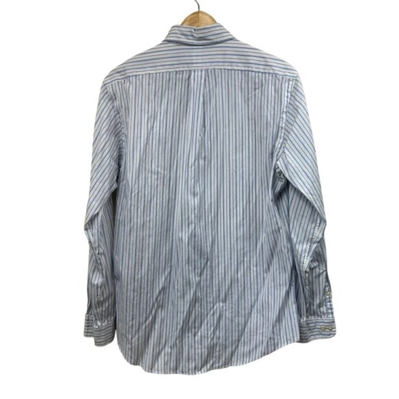 Ralph Lauren Custom Fit White Blue Stripe Dress Shirt, 16 - Picture 2 of 5